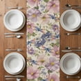 thumbnail image 4 of Table Runner 36 Inches Long for Kitchen Dining, Vintage Flowers Dresser Scarf Farmhouse, Dining Table Decorations for Wedding/Parties, Spring Watercolor Floral Dragonflies Beige 13 x 36 In, 4 of 8