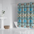 thumbnail image 3 of Extra Long Boho Shower Curtain 72x84 Inches - Vintage Floral & Tropical Leaves Pattern, Waterproof Bohemian Bathroom Decor with 12 Hooks, Tribal Rustic Style, 3 of 5