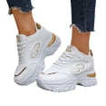 thumbnail image 3 of IUJSOY Sneakers for Women Lace up Platform Tennis Shoes Fashion Athletic Shoes Chunky Walking Shoes, 3 of 7