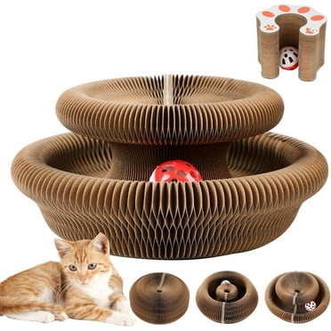Magic Organ Cat Scratcher Board wirh Ball, Kitten Toys Cat Toy Interactive Exercise Indoor