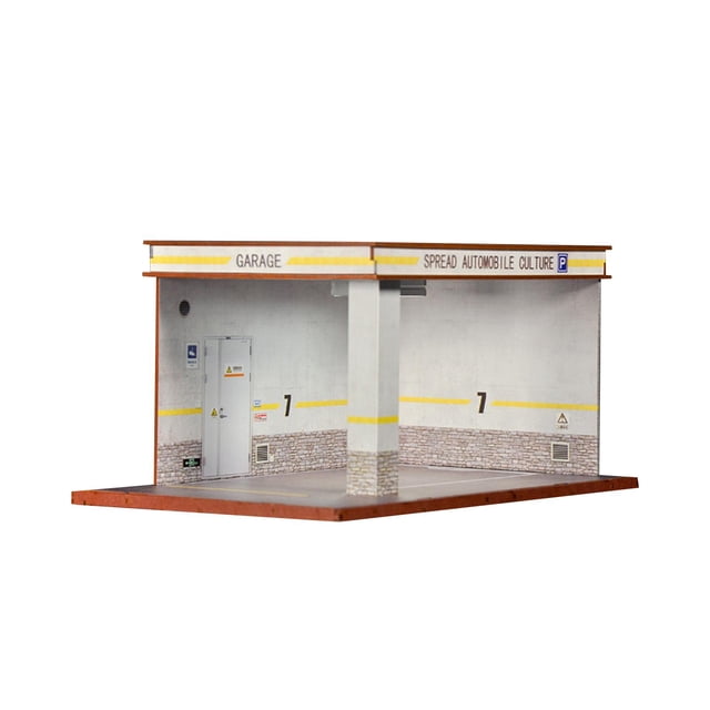 Escena de Estacionamiento 1/32, Estuche de Exposición, Modelo de Estacionamiento de Coche, Garaje, Contenedor de Colección de Protección Decorativa, M Estilo A