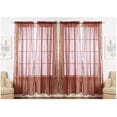 thumbnail image 2 of 55" inch x 84" inch Sheer Curtains Window Voile Panels, Set of 4 Chocolate, 2 of 6