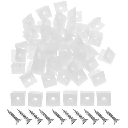 WHAMVOX 50pcs Plastic Angle Bracket with Self-Tapping Screws for Cabinet and Wardrobe Shelves for DIY Furniture Projects and Drawer Repair Kit