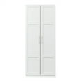 thumbnail image 3 of 2 IN1 High Wardrobe & Kitchen Cabinet with 2 Doors and 3 Storage Shelves, 70.87" Wooden Freestanding Floor Storage Cabinet, Modern Space Saving Entryway Cupboard for Living Room Bathroom, White, 3 of 6