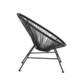 thumbnail image 4 of Linon Tallie Outdoor Oval Chair Handwoven Wicker Roping Steel Frame in Black, 4 of 11