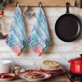 thumbnail image 6 of Ocean Coral Kitchen Towels Set of 4, Summer Coastal Seaweed Starfish Wood Ombre Blue Absorbent Dish Towels for Kitchen, Microfiber Hand Towel, Quick Drying Tea Towel for Cleaning Dishcloths, 6 of 7