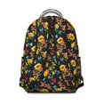 thumbnail image 3 of Black Sunflower Backpack for School,Cute School Bag,Schoolbag with Adjustable Shoulder Straps & Padded Back,15.3"x11"x7.1"., 3 of 6