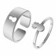 thumbnail image 1 of Anillo de acero inoxidable para mujeres hombres moda oro plata a juego anillos para parejas anillos conjunto ajustable joyería piña anillo amantes de la fruta joyería, 1 of 2