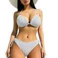 thumbnail image 2 of Vetsdori Womens 2 Piece Swimwear Bathing Suits Summer Trajes De Bano Mujer Bikini,Bras and Bottoms Solid Color Swim Suits for Women, 2 of 5