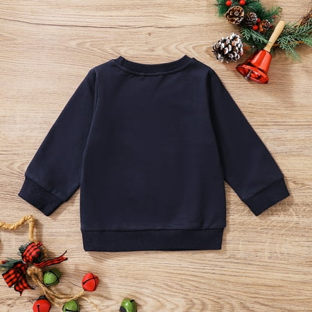 

nsendm Boy Hoodies Size 14-16 Children s Kids Toddler Christmas Printed Letters Long Sleeve Solid Color Hoodie with Words Childrenscostume Navy 2-3 Years