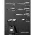 thumbnail image 3 of FOHERE 7-Piece Kitchen Knife Set with Sharpener, Unique Waved Pattern & Stainless Steel Handle, 3 of 9