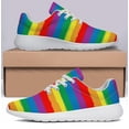 thumbnail image 3 of Rainbow Pride Shoes Mens Womens Running Sneakers Mesh Breathable Jogging Walking Shoes White Size 8.5, 3 of 7