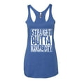 thumbnail image 2 of Straight Outta Kansas City KC Fan | Fantasy Baseball Fans | Womens Sports Premium Tri-Blend Racerback Tank Top, Vintage Royal, Small, 2 of 4