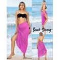 thumbnail image 3 of HAPPY BAY Women's Bikini Beach Wrap Cover up Swimwear Skirt Bathing suit Summer Wraps Sarong Swimsuits for Women Large-X-Large Lavender, Solid, 3 of 4