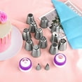 thumbnail image 5 of 47 Pcs Russian Piping Tips Set for Cake Decorating , 12 Flower Icing Nozzles, 2 Leaf Tips, 2 Couplers & 30 Disposable Pastry Bags , Baking Supplies Kit for Buttercream, Cupcakes, Cookies, Fondant, 5 of 7