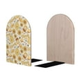 thumbnail image 2 of Zufioo Honey Honeycomb Print Wooden Bookends, Metal Bookshelf Non-slip Bookends, Home Furnishings Suitable for Bookcases Offices, 2 of 8
