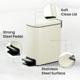 thumbnail image 4 of Cesun 1.6 Gallon Small Bathroom Trash Can, Stainless Steel Garbage Bin with Lid, Creamy White, 4 of 7