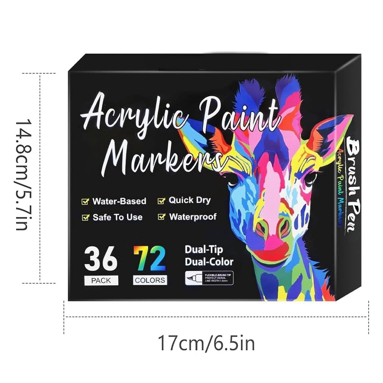 Double Ended Acrylic Paint Pen Marker - 24/48/72/96/120/168 Colors, Pigment Pen Marker Is Suitable For Painting, Ceramic, Wood, Canvas, Plastic DIY Crafts 3ml