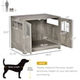 thumbnail image 3 of PawHut Wooden Dog Cage with Windows, End Table Furniture Style, Modern Pet Kennel with Lockable Doors Elevated Base for Small and Medium-sized Dogs, Grey, 3 of 9