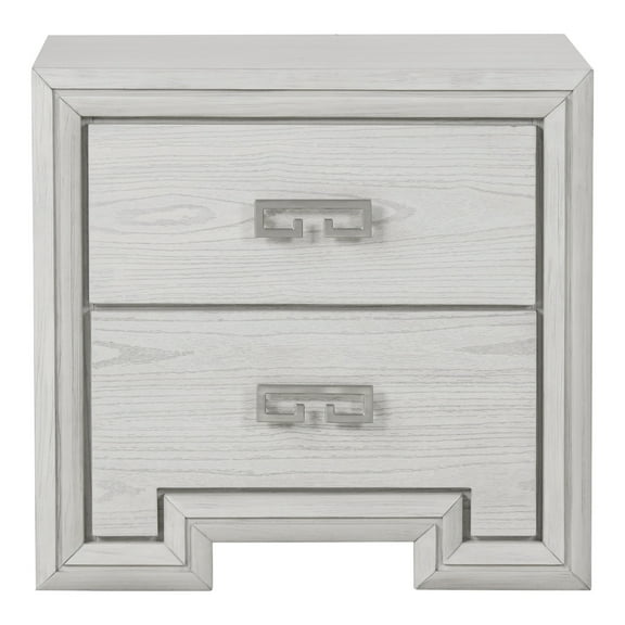 Furniture of America Elres Adult Transitional 2-Drawer Nightstand with USB Port, Rustic White
