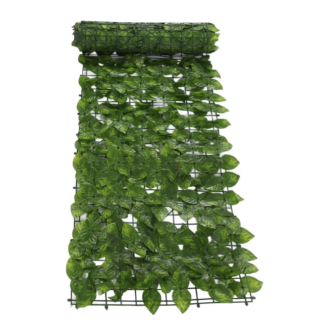 Faux Leaf Hedge Fade Resistant Simulation Rotatable Artificial Fence Screen for Garden with Easy Installation, Clean with Garden Hose or Damp Cloth