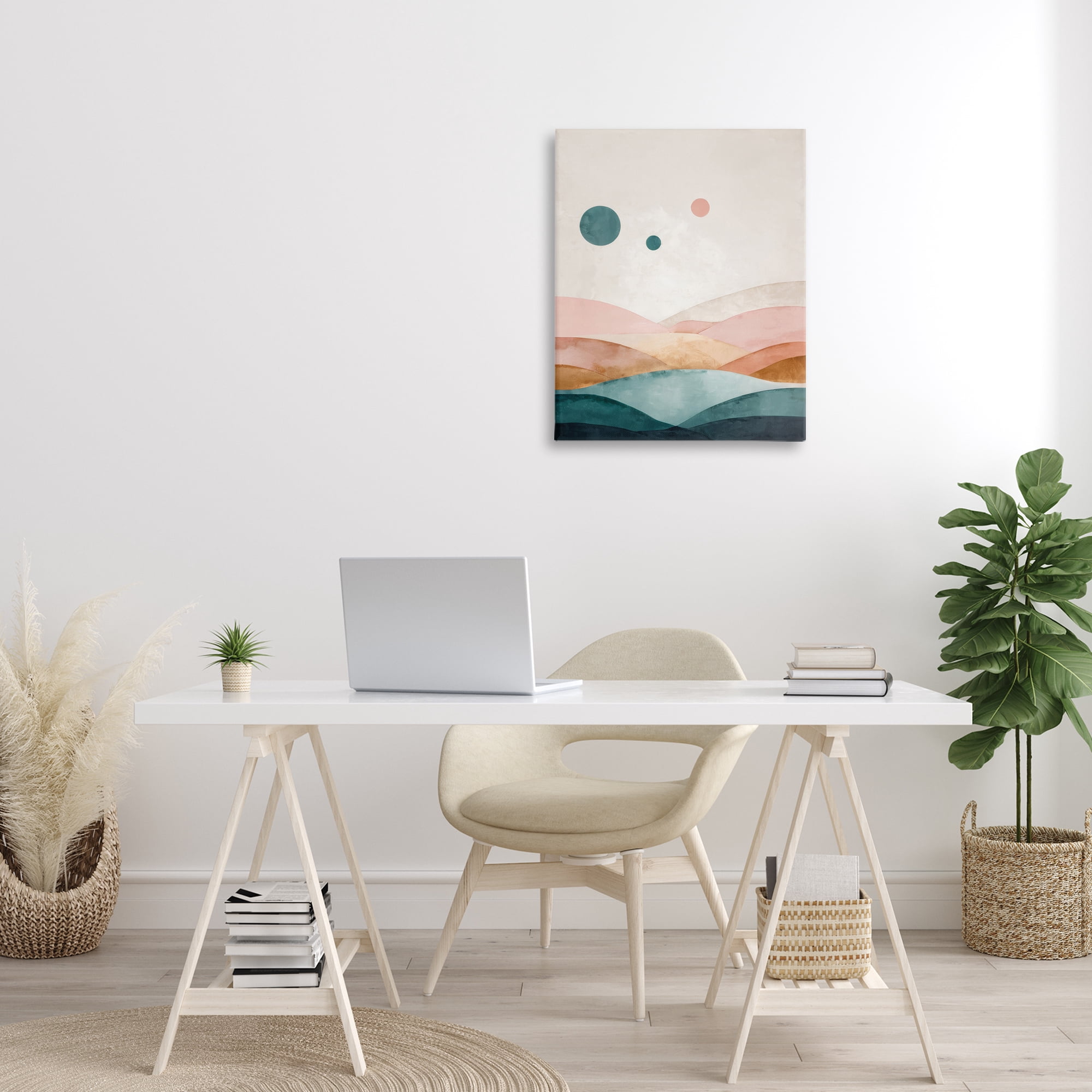 Stupell Industries Spheres Above Desert Landscape Painting Gallery Wrapped Canvas Art Print Wall Art, 24 x 30