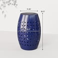 thumbnail image 7 of BAYUELSWU Outdoor Side Table 9.4" Steel Patio End Table, Round Hollow Drum Side Table, Accent Garden Table Corner Table, Weather-Resistant Coffee Table for Garden, Balcony, Porch & Poolside (Blue), 7 of 7