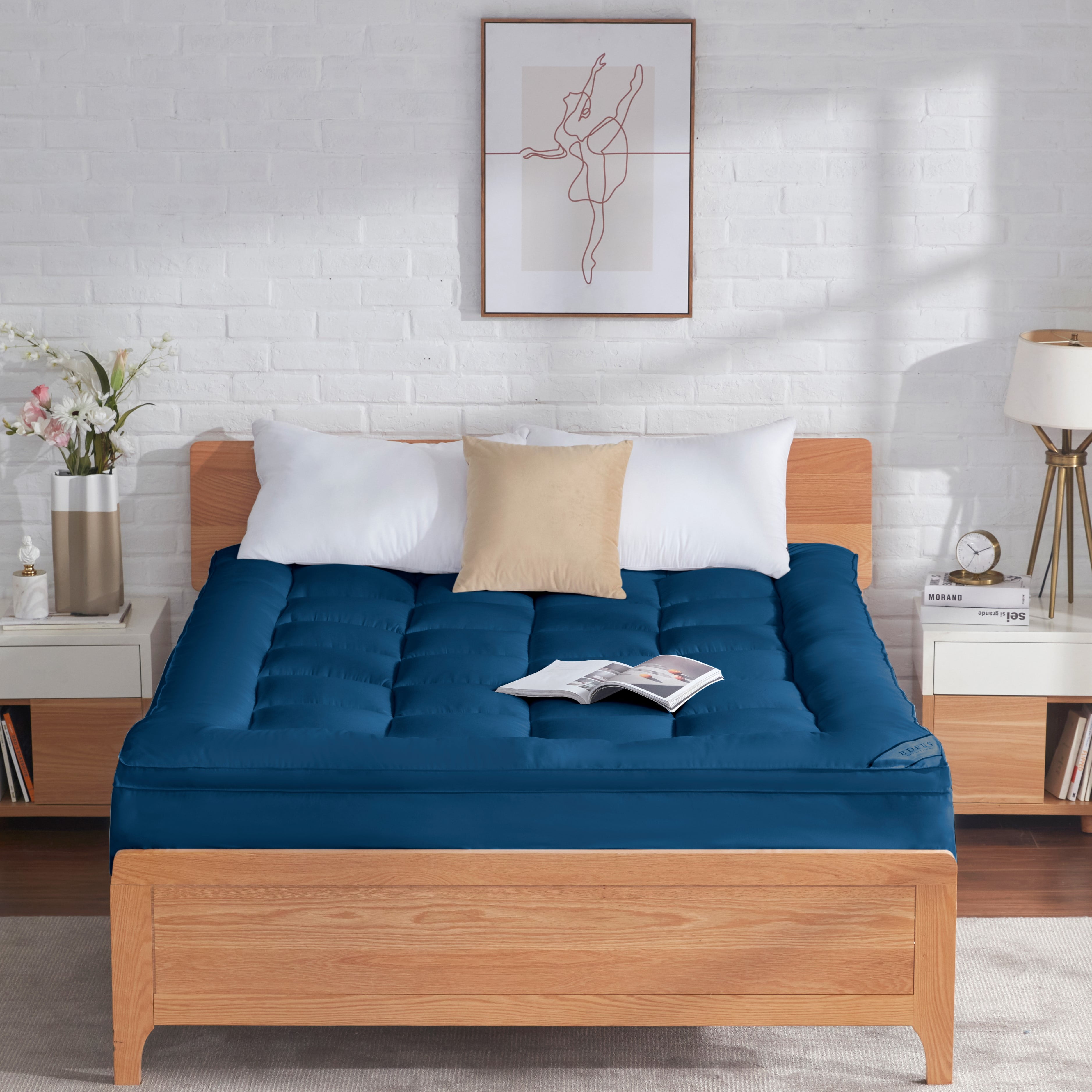 BDEUS Extra Thick Mattress Topper, Cooling Mattress Pad Cover, Pillow Top Protector with 8-21 inch Deep Pocket, Full Size