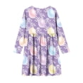 thumbnail image 4 of Robe à Manches Longues pour Filles, Robe Patineuse Évasée pour Filles, Robe Décontractée Extensible à Col Rond, pour l'École, les Récitals, les Fêtes, le Quotidien, 4 of 7