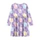 thumbnail image 4 of Vestido de manga larga con cuello redondo para niñas, vestido elástico de manga larga, corte A, estilo patinador con volantes, vestido de recital escolar, vestido de manga larga con cuello redondo par, 4 of 6