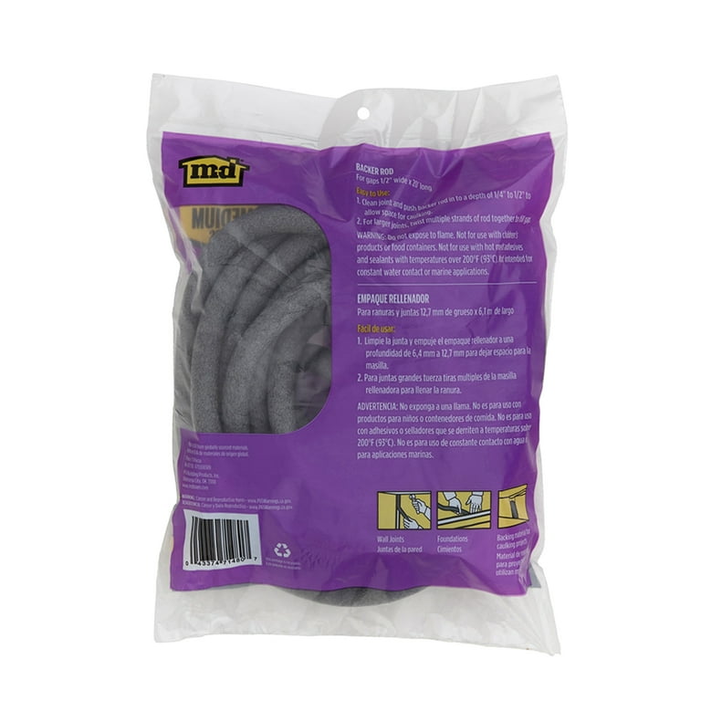 71480 1/2inch By 20feet Backer Rod Gray 43374714807