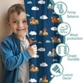 thumbnail image 3 of Blackout Kids Curtains,Cartoon Construction Vehicles Animals Childrens Insulated Curtains Set Of 2,Bedroom Essentials,Toddler Room Decor 52"x84", 3 of 5