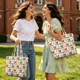 thumbnail image 2 of XYZCANDO Christmas Bell Printed Padded Shoulder Handbag, Large Capacity Quilted Handle Tote for Holiday Shopping, Travel, Daily Commute & Festive Gift Giving, 2 of 7