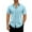 Sky Blue1, variant on Posijego Men's Casual Button down Shirts V Neck Collared Short Sleeve Beach Shirt Business Work Shirt for Men