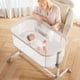 thumbnail image 1 of Fodoss Moisés para bebé, cama de noche, moisés de malla con ruedas, moisés de bebé de 7 alturas ajustables para bebés, color beige, 1 of 5