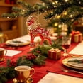 thumbnail image 4 of Edgtyos Christmas Red Goats Ornament, 3.2"x3.2" 2D Acrylic with Gold Cord Goats Hanging Sign Car Rear View Mirror Accessories, Xmas Gift for Family, 4 of 6