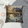 thumbnail image 2 of Orinice Ducks Pond Barn Graphic Decorative Throw Pillow Cover for Home Couch Living Room Bed Sofa - Short Plush Material - 1PC 12x12in, 2 of 5