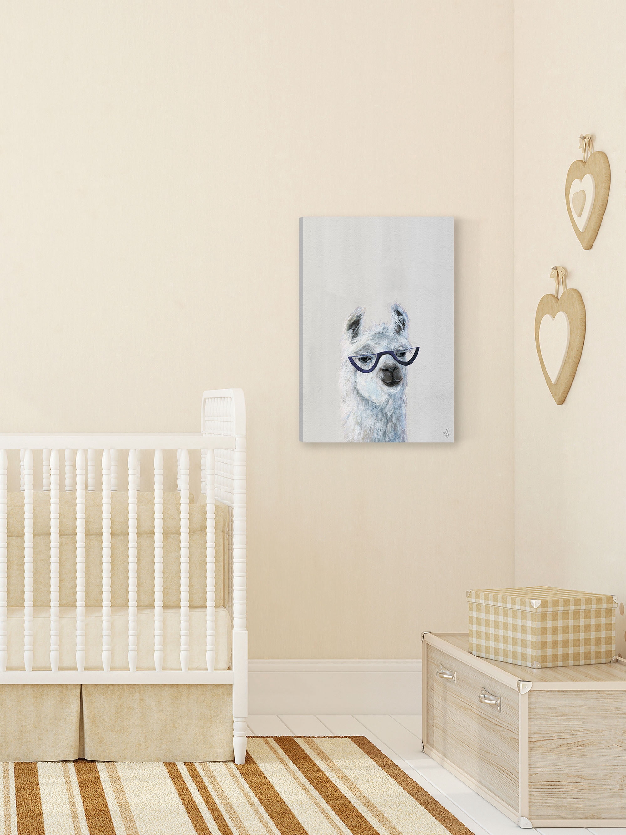 Marmont Hill Studious Llama II Canvas Wall Art