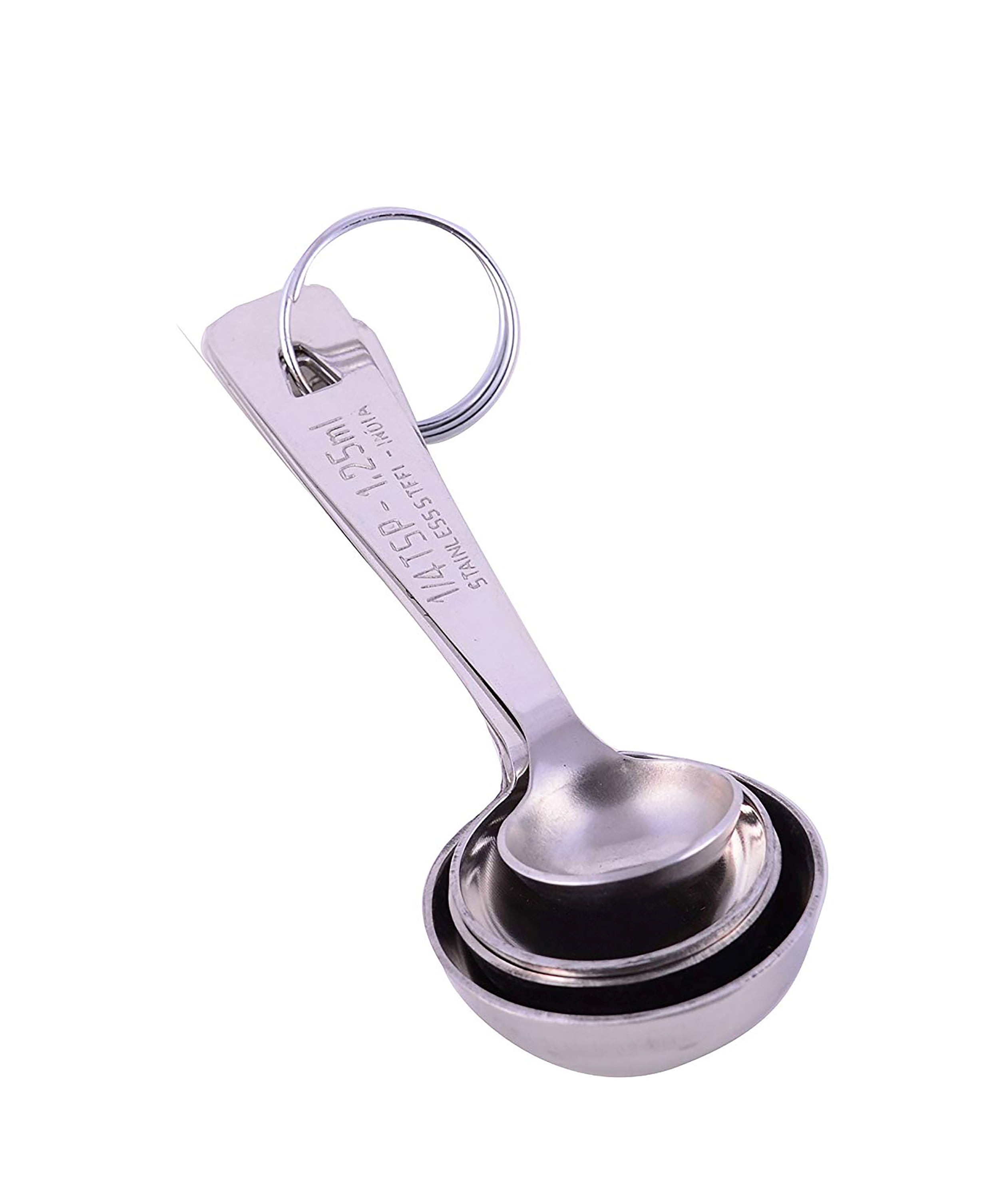 kiskick 1 Set Square Head Measuring Spoon - Anti-Rust Stainless Steel -  Comfortable Grip Measure Scoop Set Kitchen Gadget - Metal Measuring Spoons