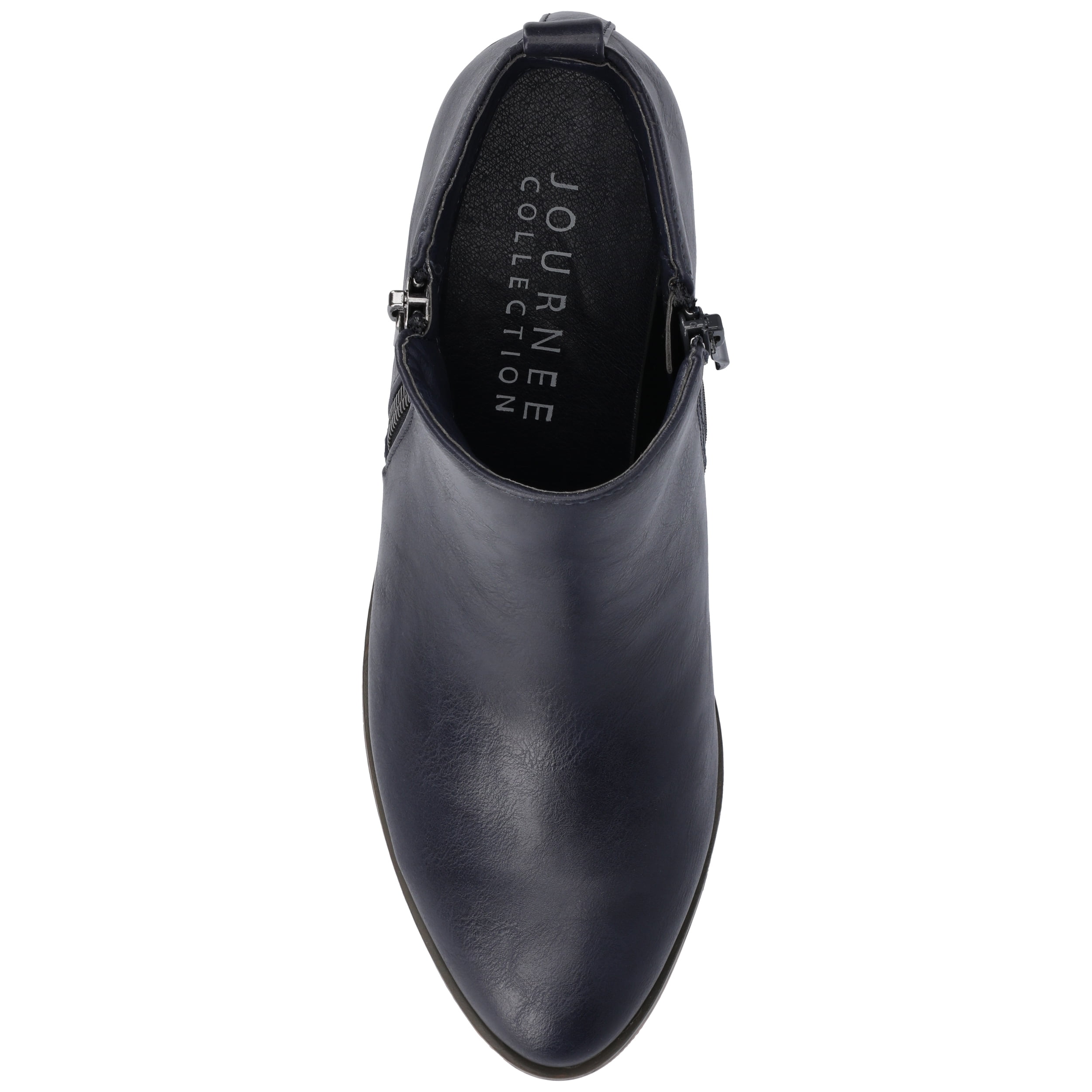 Journee Womens Rebel Outside Zip Stacked Heel Booties
