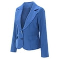thumbnail image 4 of Vedolay Women Plus Size Button Casual Open Front Long Sleeves Work Office Blazer Jacket,Blue L, 4 of 5
