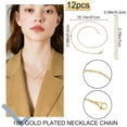 thumbnail image 2 of 12Pcs Necklace Chains 18K Gold Plated Link Necklace with Lobster Clasps and Extender Chain for DIY, 2 of 7
