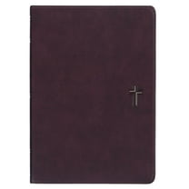 NLT Holy Bible Everyday Devotional Bible for Men New Living Translation, Walnut Brown Vegan Leather, Cross Emblem, Flexible Daily Bible Reading Plan Options