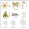 thumbnail image 4 of 120 Uds. Decoraciones de flores para árbol de Navidad, adornos de árbol de Navidad rojos para decoración de árbol de Navidad para fiestas navideñas, 4 of 5