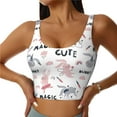 thumbnail image 2 of Haiem Cute Magic Bunny Pattern Womens Sports Bra - U Neck Padded Low Impact Yoga Bra Workout Crop Top Gym Moisture-Wicking Workout Vest -X-Large, 2 of 9