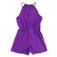 thumbnail image 2 of bar III Mujer Dot Halter Romper Mono, Púrpura, Pequeño, 2 of 2