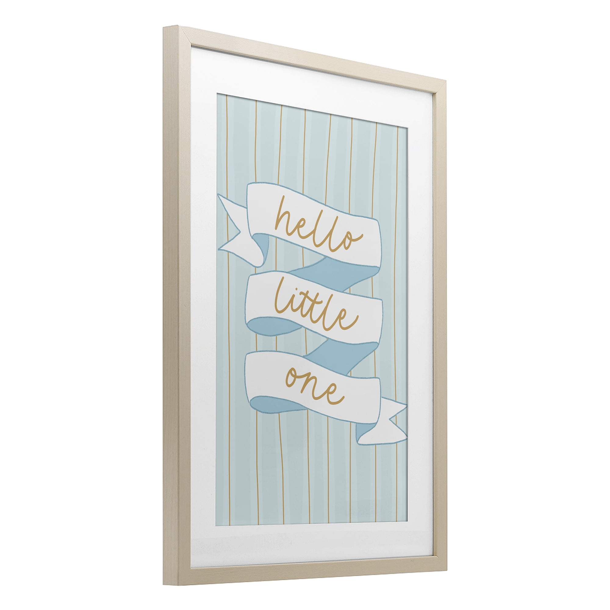Stupell Industries Blue Hello Little One Birch Framed Print Under Glass, design by Amanda Houston