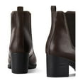 thumbnail image 5 of Pennysue Women Chelsea Boots Dark Brown Female Chunky Heel Ankle Booties 7.5M, 5 of 7