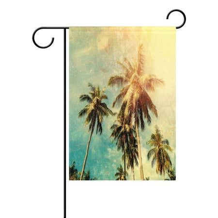 Palm Tree Decorations For Outdoors POPCreation Vintage Tropical Palm Tree Garden Flag Sea Beach Outdoor Flag Home Party 28x40 inches ()