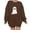 Brown, variant on Antqov Sweatshirt for Women, Crewneck Pullover Cute Ghost Printed Fashion Oversized Tops, Party Comfortable Funny Casual Sweatshirts